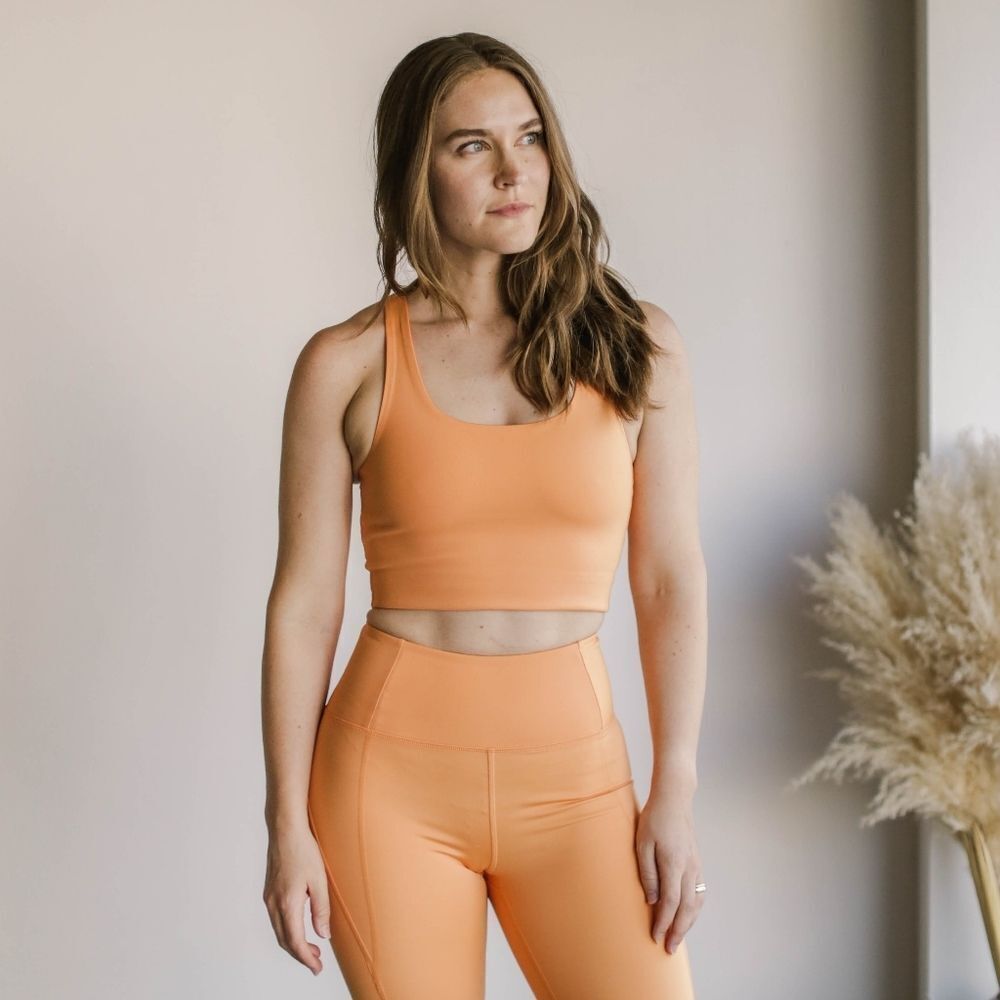 Girlfriend Collective Horizon Paloma Workout Sports Bra Racerback‎ Scoop Neck XS